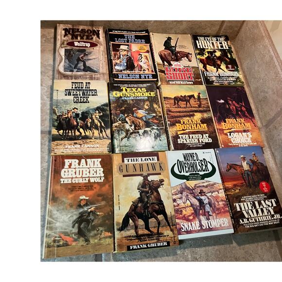 Western Book Lot of (12) Gruber, Bonham, Nye, Luke Short, Cannon, Paperback VTG - Picture 1 of 7